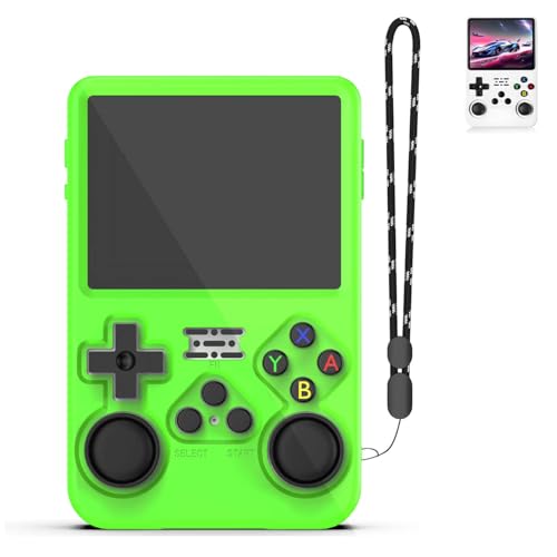 for R36S Silicone Case, Soft Skin for R36 S Handheld Game Console Accessories, Anti-Scratch Washable Silicone Cover with Lanyard (Bright Greenn) - color: Bright Green