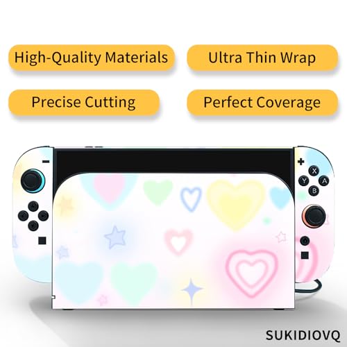 for Nintendo Switch 2 Skin Wrap Cover Decal Sticker Wrap Vinyl Mixed-Color Pattern (Heart Pattern) - color: Heart pattern