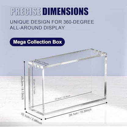 Magnetic Acrylic Display Case with Magnetic Seal. Crafted to showcase and protect your premium collector's boxes, Compatible with Pkmn 151 UPC & Mega Zard X ex UPC - size: Mega Charzrd & 151 UPC Case