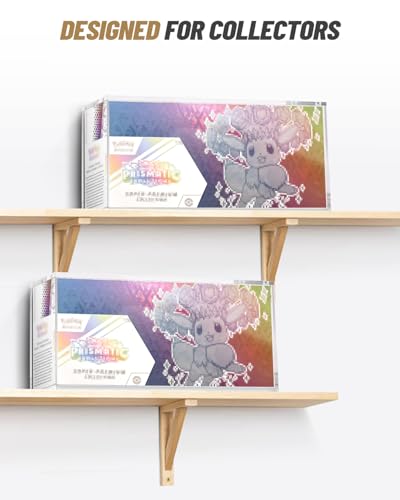 Clear Acrylic Display Box Compatible with Prismatic Evolutions Super Premium Collection Box Stackable 5mm Thick Acrylic Collectibles Protector with Magnets Lid (14.3x3.3x6.8in) - size: 14.3x3.3x6.8in