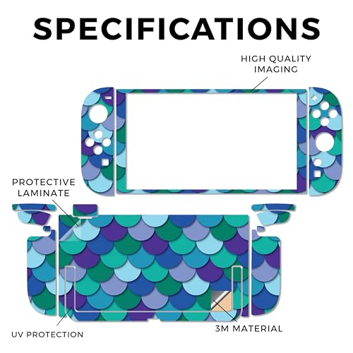Gaming Skin Compatible with Nintendo Switch 2 Console Only - Blue Scales - Premium 3M Vinyl Protective Wrap Decal Cover - Easy to Apply | Crafted in The USA by MightySkins - color: Blue Scales, size: Switch 2 Console Skin Only, style: Matte Finish