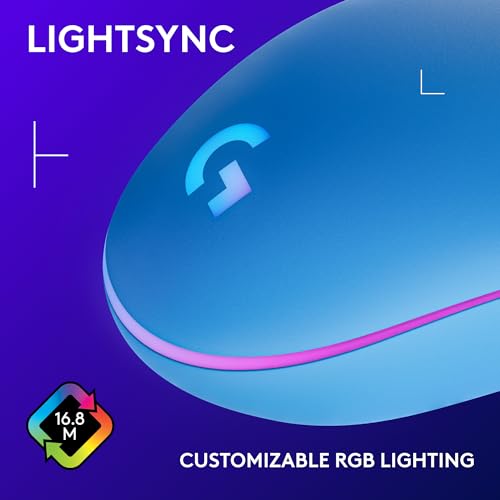Logitech G203 Wired Gaming Mouse - Blue | LIGHTSYNC RGB, On-Board Memory, 6 Programmable Buttons, Compabile with PC/Mac - color: Blue