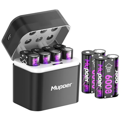 Rechargeable AA Batteries Lithium 12x3000mWh,Xbox Controller Battery Pack 6x6000mWh,1.5V Rechargeable Double A Battery,Long Lasting Lithium Battery with Box for Xbox Series X/S,One X/S,Elite,Blink - size: 3000mWh 12AA Design for XBox