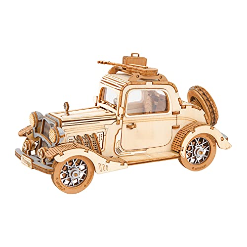 Rowood 3D Puzzles for Adults, Vintage Car Wooden Model Kits to Build, DIY Adult Craft Kit - style: Vintage Car