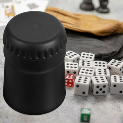 LABRIMP Mini Dice Shaker Cup Portable Small Matte Black Dice Storage Case for Travel Party Bar Gaming Lightweight and Easy to Use with Capacity