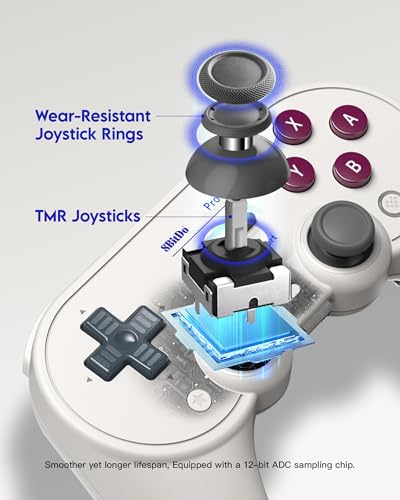 8Bitdo Pro 3 Bluetooth Controller (GB) - TMR Joysticks | For Switch/Switch 2, Windows/Apple/Android, Swappable ABXY Buttons, Pro Back Buttons, Hall Effect Triggers, Charging Dock - color: G Classic, size: Pro 3