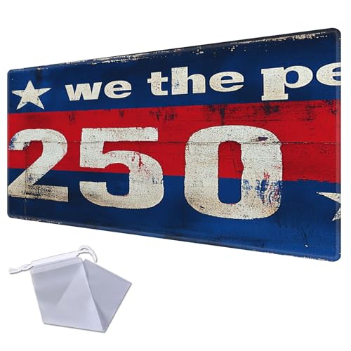 We The People 250 Playmat for TCG Playmat - USA 250th Anniversary Commemorative Edition, 1776-2026 Patriotic Card Game Mat, Anti-Slip Desk Pad Large Gaming Playmat Compatible with MTG - color: We the People 250, size: 17" x 14" Regular