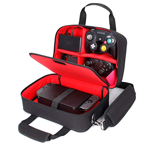 USA Gear Sling Bag Compatible with Nintendo Switch 2, Dock Station, Gamecube / Pro Controller, Joy Cons & more Nintendo Switch 2 Accessories - Customizable Interior, Shoulder Strap - Red - color: Red and Red