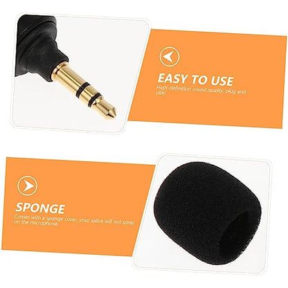 Veemoon 3pcs Stereo Microphone for Mobile Phones Bendable Live Streaming Mic Connector Versatile Laptop Home Use for Gaming Voice Calls and Conferences