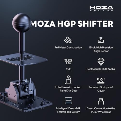MOZA R3 Licensed Steering Wheel and Pedals Bundle 4PCs for Xbox & PC: 3.9Nm Direct Drive WheelBase, 11-inch Racing Wheel, Pedals and Desk Clamp, HGP Racing Shifter 7+R PC USB Simulator Shifters