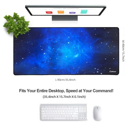 Large Mouse Pad Gaming XXL & Desk Keyboard Mat Size (35.4x15.7x0.1IN, 90x40 Sky Blue) - color: 90x40 sky blue, size: 35.4x15.7x0.1IN