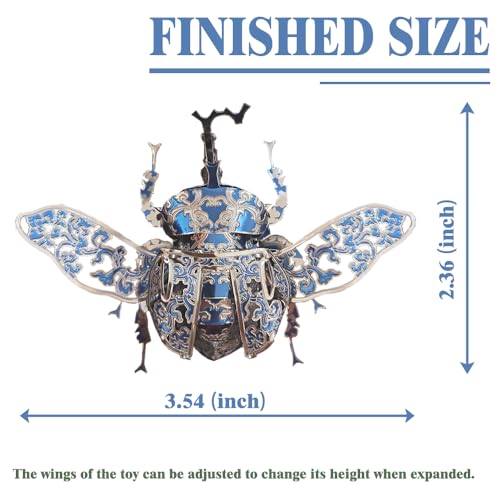 3D Metal Puzzles for Adults,3D Model Building Puzzle Kits,Cool Insect Animal Themed Design,Bugs Model Kits Brain Teaser DIY Assembling Crafts Kits Creative Ornament (Beetle) - color: Beetle