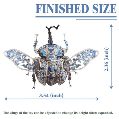 3D Metal Puzzles for Adults,3D Model Building Puzzle Kits,Cool Insect Animal Themed Design,Bugs Model Kits Brain Teaser DIY Assembling Crafts Kits Creative Ornament (Beetle) - color: Beetle