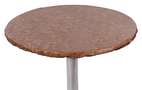 Yourtablecloth Heavy Duty Vinyl Round Fitted Tablecloth (Table Cover) with Flannel Backing Vibrant Colors Elasticized Tablecloth Great for Indoor and Outdoor Dining and Playing Cards 48” Camel Print - color: Camel Print, size: 48" (Round)