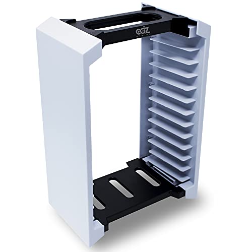 ADZ Game Storage Tower – Universal Games Storage Tower – Stores 12 Game or Blu-Ray Disks – Game Tower Rack for PS4, PS5, Xbox One, Xbox Series X/S, Switch Games and Blu-Ray Cases