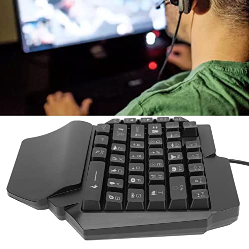 Sanpyl One Handed Gaming Keyboard, RGB Backlit USB Wired Single Hand Mechanical Keyboard, Half Keyboard, Professional Gaming Keypad, for Computer Gaming