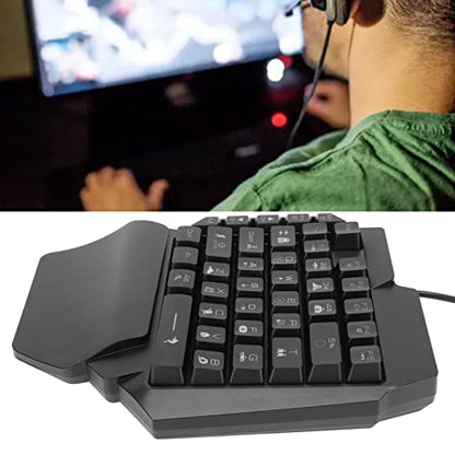 Sanpyl One Handed Gaming Keyboard, RGB Backlit USB Wired Single Hand Mechanical Keyboard, Half Keyboard, Professional Gaming Keypad, for Computer Gaming