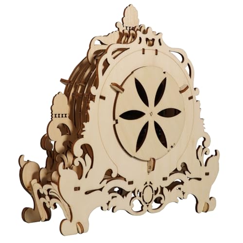 Music Park 3D Wooden Puzzle Clock Model Kits Building Kits Desktop Clock DIY Architectural Building Blocks Creative Gift Home Decor for Family | DIY desktop clock model building kit. Architectural design craft kits for adults. Home decoration and gift. -