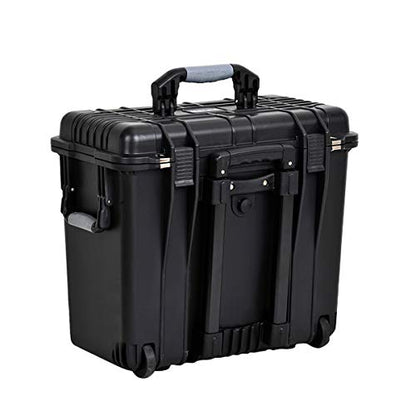 MEIJIA Rolling Waterproof Hard Protective Case, Hard Camera Case with Retractable Pull Handle and Wheels,Customizable Fit Foam Inserted, Black,19.88X12.01 X18.11 inches - size: 19.88X12.01 X18.11 inches