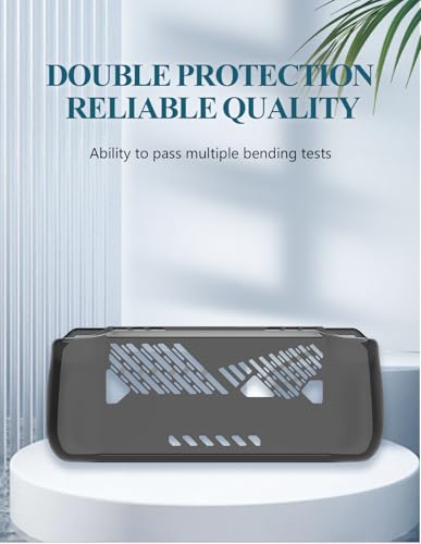 Clear Case for HUASHUO-ROG Ally X 2024 Gaming Handheld Console, Thin Slim Lightweight Scratch Proof,Durable Protection Rubber TPU Cover (Transparent Black)