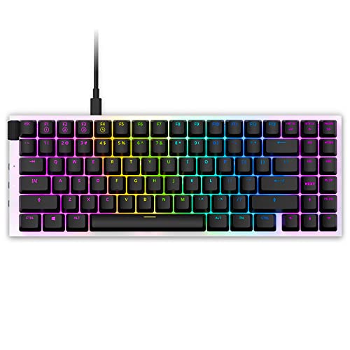 NZXT Function MiniTKL Wired Mechanical Gaming Keyboard - Mechanical Switches - Aluminum Top Plate - Low Profil Keycaps - RGB - Hot-Swappable - White - color: White, size: Mini Tenkeyless, style: Function