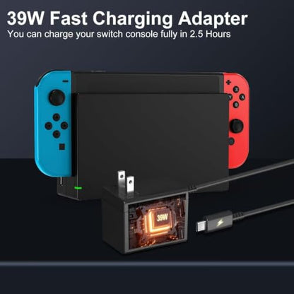 Dock Station for Nintendo Switch & OLED | 3-in-1 Replacement Dock | Original IC Chip, AC Charger, High-Speed HDMI Cable, 1080P Full HD Output TV Mode, Not Compatible with Switch 2
