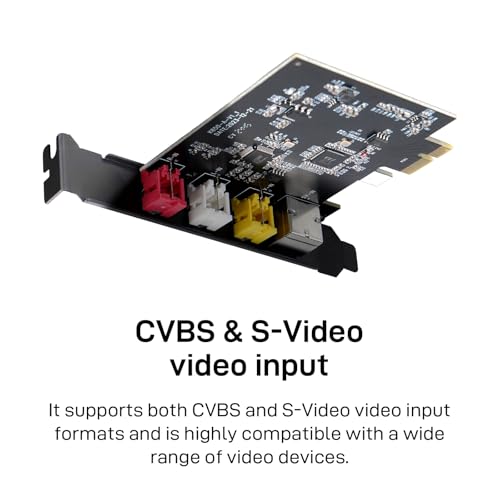 PCIE Video Capture Card, Ultra-Low Latency Pass-Through Capture Board for Retro Gaming & Legacy AV Devices, Compatible with Windows 8/10/11 & Linux - color: red