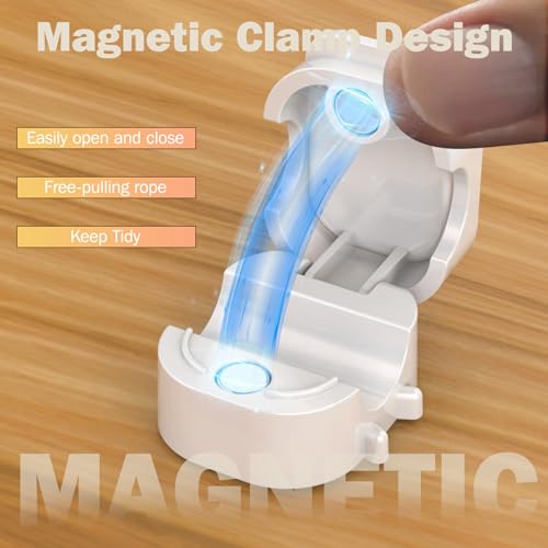 Cord Organizer 6 Pack Magnetic Cable Clips Smooth Adjustable 1s Lock Cable Management Clips Adhesive Wire Holder Keeper Organizer for Car Home Office Desk Accessory