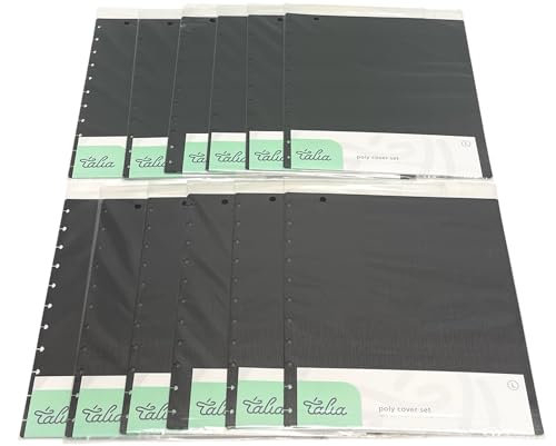 Talia Discbound Notebook - Cover Set (Black 12pk (no discs), Letter Size) - color: Black 12pk (no discs), size: Letter Set