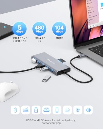 NOVOO USB C Docking Station, 12 in 1 Docking Station Dual Monitor with 2 HDMI, VGA, 5 USB Ports, 100W PD, USB-C Data, SD/TF Card Reader, Compatible with MacBook/Dell/HP/Surface - style: 12-in-1