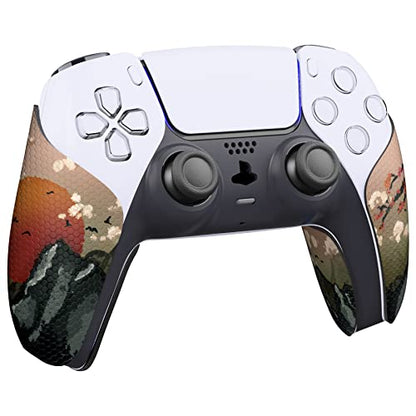 eXtremeRate PlayVital Controller Grip for ps5 Controller, Professional Textured Soft Rubber Pads Handle Grips - View of Rising Sun - color: Rising Sun