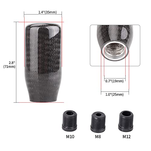 Carbon Fiber Shift Knob for Automatic and Manual Vehicles, Carbon Fiber Gear Shift Knob, 5 Speed Black - size: 5 Speed