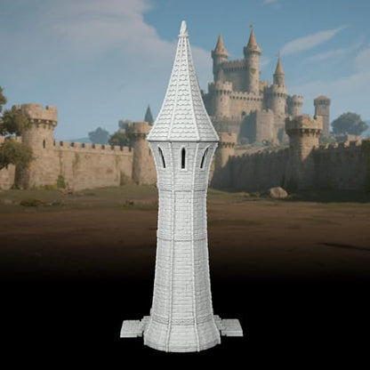 Gothic Watchtower DND Terrain - 25mm Scale Unpainted TTRPG Buildings,Stone Spire Scenery for Dungeons and Dragons, Warhammer, Trench Crusade & Wargame - City Building 6 (AF1104 L) - color: Af1104 L City Building 6