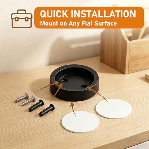 Surface Mount Bracket Station Wall Mount Holder for Hunter Douglas PowerView Remote Control Generation 2 (Black) - color: Black