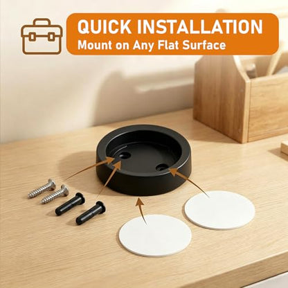 Surface Mount Bracket Station Wall Mount Holder for Hunter Douglas PowerView Remote Control Generation 2 (Black) - color: Black
