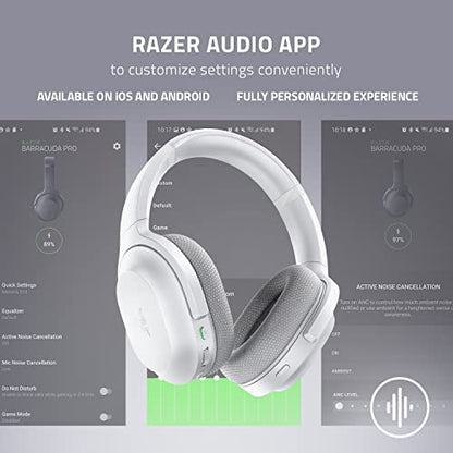 Razer Barracuda Wireless Gaming & Mobile Headset (PC, PlayStation, Switch 2, Android, iOS): 2.4GHz Wireless + Bluetooth - Integrated Noise-Cancelling Mic - 50mm Drivers - 40 Hr Battery - Mercury White | Integrated Noise-Cancelling Mic, 50mm Drivers, 40 Hr