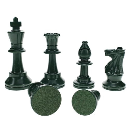 WE Games Color Bright Plastic Staunton Tournament Chess Pieces with 3.75 in. King - Half Chess Set of Chess Pieces Only, Army Green - color: Army Green
