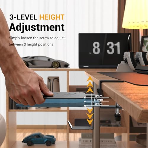 SILVIP Flight Hotas Desk Mount - Flight Simulator Joystick/Throttle/Hotas Mount Clamp with Headphone Holder Compatible with Thrustmaster, Logitech, Turtle Beach & Winwing Flight Sim Hotas, Black