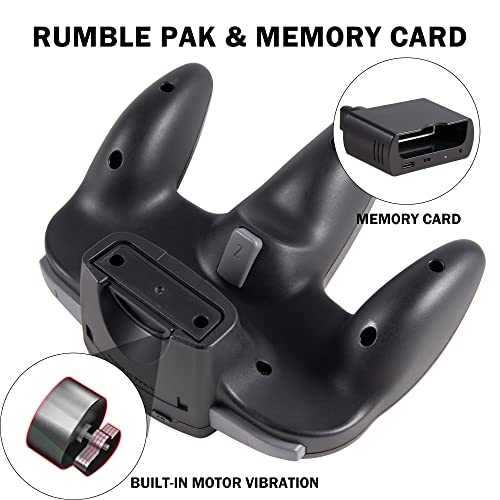 KIWITATA Wireless N64 Controller for Switch Games, 2.4GHZ Wireless N64 Remote Game Pad Joystick Controller Compatible with N64 Console, Switch/Switch Lite/Switch OLED, MAC, PC Windows 7,8,10,11 Black - color: black
