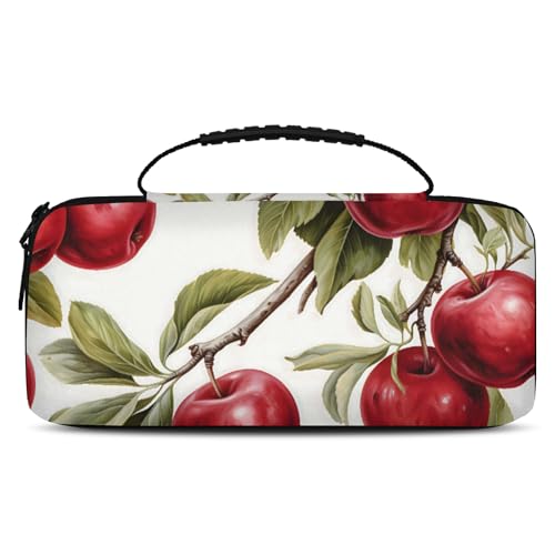 Adornori Red Apples Carry Case Compatible with Nintendo Switch 2, with 20 Games Cartridges, Portable Travel Carrying Case Pouch for Accessories & Game Cards - color: Multicolor 4