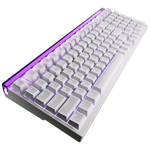 ZORNHER ZH99HE Mechanical Gaming Keyboard, Full Size White Gaming Keyboard with Creamy Switch,Soft RGB Backlit Light Box,Adjustable Actuation & Rapid Trigger, Hall Effect Technology - color: White Moonlight, size: Magnetic Switch