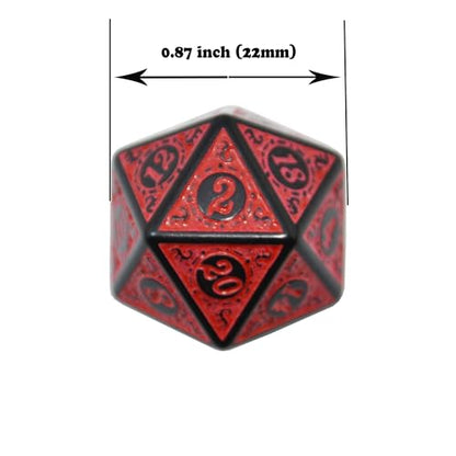 SmartDealsPro 10-Pack Retro 26mm Large 20 Sided Dice D20 Polyhedral Dice for DND RPG MTG Table Game(Retro Red) - color: Retro Red