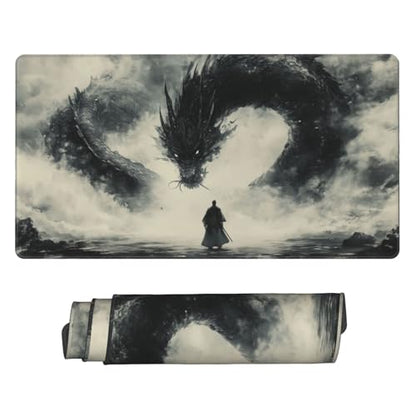 MTG Playmat Master Sword Dragon TCG Play Mat Original Hand-Painted Smooth Surface Stitched Edges Non-Slip Rubber Base for Trading Card Games Board Games 23.5x13.7in