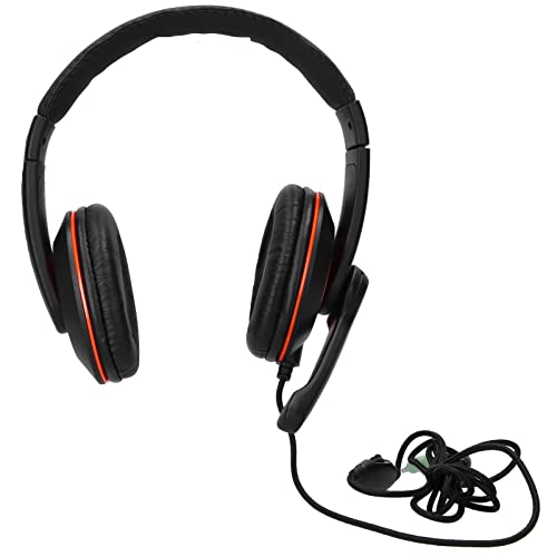 Gaming Headset Noise Cancelling Over Ear Wired Gaming Headphones with Mic for PC and One, Comfortable PU Leather, Adjustable Volume