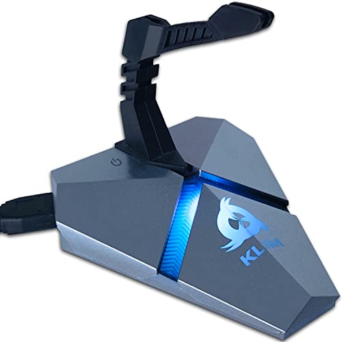 Klim Bungee Holder for Gaming Mouse - New Version - 3 x USB Hub 2.0 - Multi Functional Computer Accessory - Backlit and Stable - Wired Mouse Cable Holder - 5-Year Warranty