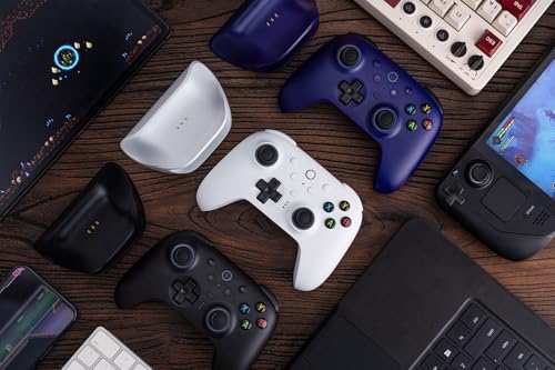 8BitDo Ultimate 2 Wireless Controller for Windows PC, Apple, Steam & Android, Gaming Controller with TMR Joysticks, Hall/Tactile Triggers, Motion Control, RGB Fire Ring, 1000Hz Polling Rate, Purple - color: Purple