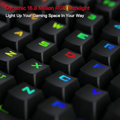 Redragon K585 PRO Wireless One-Handed Mechanical Keyboard, 42 Keys 3-Mode RGB 40% Gaming Keypad w/ 7 Onboard Macro Keys, Detachable Wrist Support, Rechargeable Battery (Blue Switch) - color: Blue Switch