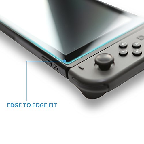 TJS 2 Pack Screen Protector for Nintendo Switch Model 2017 6.2" (Clear) | Tempered Glass Screen Protector Works While Docking 0.3mm Thickness/Bubble Free/Ultra Clear/9H Hardness/ Anti-Fingerprint - size: Nintendo Switch 6.2''