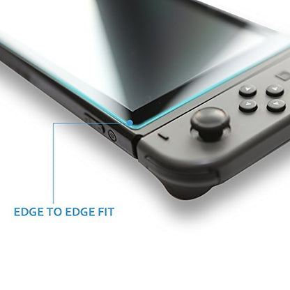 TJS 2 Pack Screen Protector for Nintendo Switch Model 2017 6.2" (Clear) | Tempered Glass Screen Protector Works While Docking 0.3mm Thickness/Bubble Free/Ultra Clear/9H Hardness/ Anti-Fingerprint - size: Nintendo Switch 6.2''
