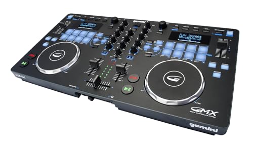 Gemini Sound GMX Versatile DJ Controller & Media Player - Compact USB/MIDI System with VirtualDJ LE, Ideal for Mobile DJs & Live Performances